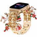 REALSIGN Metal Apple Watch Band Cuban Chain Christmas Bell Gold 42-45mm by Deal US