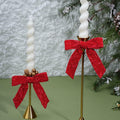 LaRibbons 24 Pcs Red Crinkled Velvet Bows 3.94x3.94 Vintage 1" Wide by Deal US