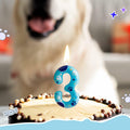 FUNCANDLE Blue Dog Paw Print Birthday Candle Number 2 Size 2 Blue by Deal US