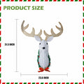 Hourleey 32" Lighted Christmas Reindeer Head Wall Decor Battery Operated White by Deal US
