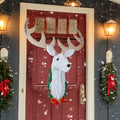 Hourleey 32" Lighted Christmas Reindeer Head Wall Decor Battery Operated White by Deal US