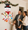 PEACELOVER DIY Felt Christmas Snowman Game Set 3.2ft White 36 Ornaments by Deal US