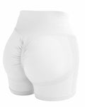 CHAMSHINE High Waisted Tummy Control Butt Lifting Workout Shorts White Size M by Deal US