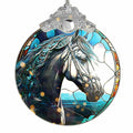 Horse Ornament 2025 Stained Glass Effect Xmas Tree Decoration White by Deal US