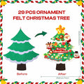 TOBEHIGHER 3Ft DIY Felt Christmas Tree with 29 Ornaments&String Light Snow Edge by Deal US