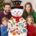PEACELOVER DIY Felt Christmas Snowman Game Set 3.2ft White 36 Ornaments by Deal US