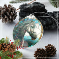 Horse Ornament 2025 Stained Glass Effect Xmas Tree Decoration White by Deal US