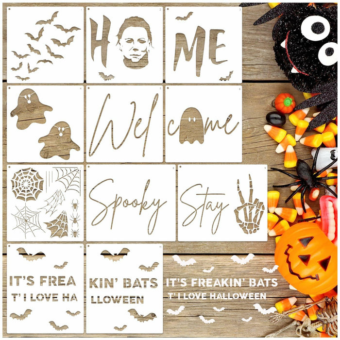 Yhliua Large Halloween Door Mat Stencil Ghost Template Reusable Craft Art by Deal US