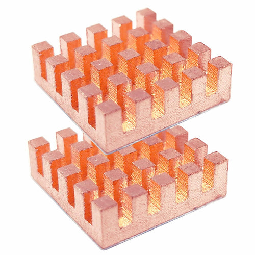 Haojiaho Pure Copper HeatSink 0.59x0.59x0.24in Adhesive Tape 2PCS Copper by Deal US