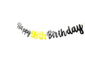 SPRICEMQC Happy 98th Birthday Banner Decoration Black Pre-Strung Paper by Deal US