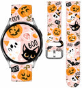 Vieeki Halloween Pumpkin Silicone Watch Band Samsung Galaxy 40-46mm Pink 20mm by Deal US