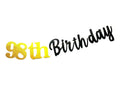 SPRICEMQC Happy 98th Birthday Banner Decoration Black Pre-Strung Paper by Deal US