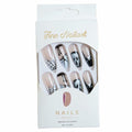 HPYFOI Halloween Press On Nails Long Coffin Black White Ghostface 24Pcs by Deal US