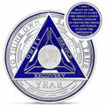 Recovery Triangle 56 Year Sobriety Coin Silver NA AA Medallion by Deal US