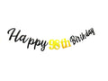 SPRICEMQC Happy 98th Birthday Banner Decoration Black Pre-Strung Paper by Deal US