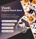 Vieeki Halloween Pumpkin Silicone Watch Band Samsung Galaxy 40-46mm Pink 20mm by Deal US