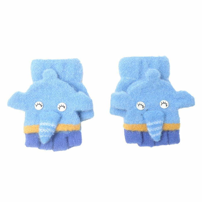 CNGYNI Toddler Cartoon Knitted Convertible Gloves Mittens Cover Sky Blue 1-3Y by Deal US