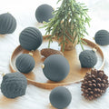 KI Store Velvet Christmas Balls Lux Gray 25pcs Flocked Xmas Tree Decor by Deal US