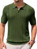 Runcati Mens Slim Fit Knit Polo Shirt Short Sleeve Cotton Army Green Size XL by Deal US