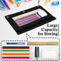 LaOficina 50 Pack 3 Ring Zippered Binder Pencil Pouch Clear Window Black by Deal US