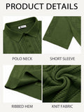 Runcati Mens Slim Fit Knit Polo Shirt Short Sleeve Cotton Army Green Size XL by Deal US
