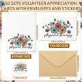 Motiskyy 50Sets Christmas Physical Therapy Thank You Cards w/ Envelopes Stickers by Deal US
