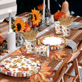 Guzbewu Fall Leaves Paper Plates Napkins Set 142pcs Orange White Autumn by Deal US
