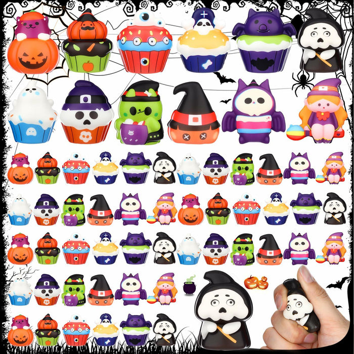 Halloscume Halloween Squeeze Toys 48 Pack Soft Slow Rising Ghost PU by Deal US