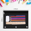 LaOficina 50 Pack 3 Ring Zippered Binder Pencil Pouch Clear Window Black by Deal US