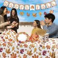 Guzbewu Fall Leaves Paper Plates Napkins Set 142pcs Orange White Autumn by Deal US