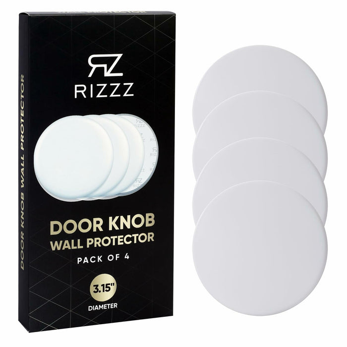 RIZZZ Door Stoppers for Wall 4 Pack 3.15" White Silicone Bumpers by Deal US