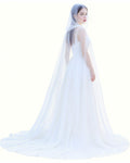 Geyoga Women Peals Tulle Hooded Cape Sheer Elf Cloak White by Deal US