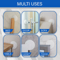 RIZZZ Door Stoppers for Wall 4 Pack 3.15" White Silicone Bumpers by Deal US