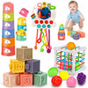 Qirptey Montessori Baby Toys Infant Pull String Stacking Cups Multicolor