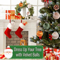 Meschett Velvet Ball Christmas Ornaments Set 12pcs 78mm Green Brown Neutral by Deal US