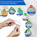 RIZZZ Door Stoppers for Wall 4 Pack 3.15" White Silicone Bumpers by Deal US