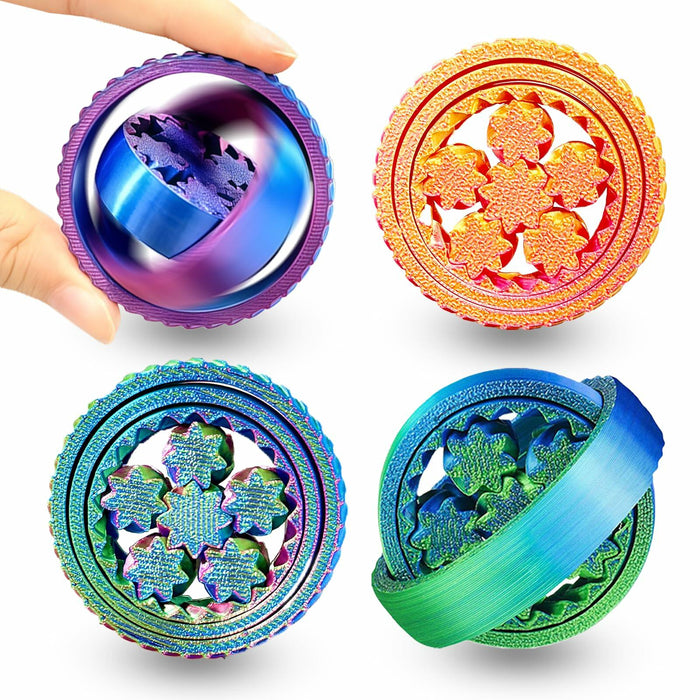 MAVLENT 3D Printed Toy Fidget Spinner 4PCS Multicolor Stress Relief Bulk by Deal US