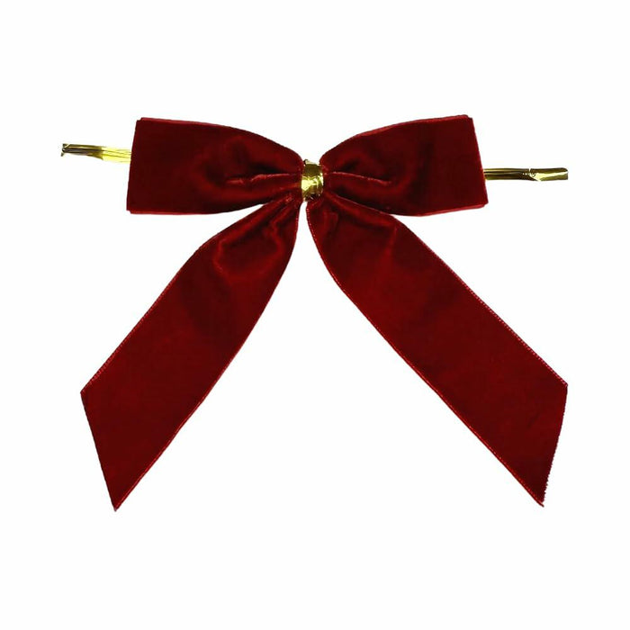 HSXJJ 12 Pcs Small Khaki Velvet Christmas Tree Bows Ornaments 3.5x3.5 Inch by Deal US
