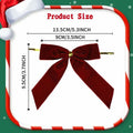 HSXJJ 12 Pcs Small Khaki Velvet Christmas Tree Bows Ornaments 3.5x3.5 Inch by Deal US