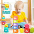 Qirptey Montessori Baby Toys Infant Pull String Stacking Cups Multicolor by Deal US