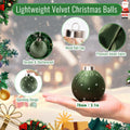 Meschett Velvet Ball Christmas Ornaments Set 12pcs 78mm Green Brown Neutral by Deal US