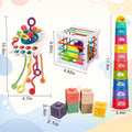 Qirptey Montessori Baby Toys Infant Pull String Stacking Cups Multicolor by Deal US