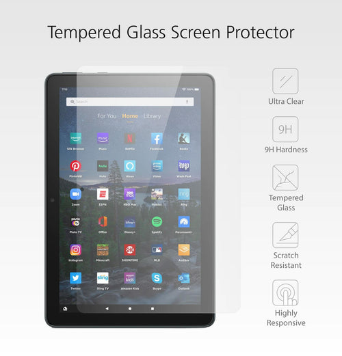 Mission Cables Glass Screen Protector for Amazon Fire HD 10 Tablet 2021 Clear by Deal US
