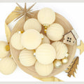 Obgora 15PCS 3.15" Beige Velvet Flocked Christmas Ornaments Balls by Deal US