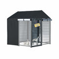 NGB Outdoor Dog Kennel Cover 4x4x4.5ft 600D Waterproof Windproof Black by Deal US