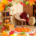 Haull 6 Pc Thanksgiving Bathroom Rugs Autumn Pumpkin Orange 16x16 Inch by Deal US