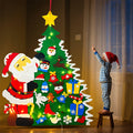 JUN-ELECTRON DIY Felt Christmas Tree Set 3.2Ft Green with Ornaments & Lights by Deal US