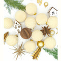 Obgora 15PCS 3.15" Beige Velvet Flocked Christmas Ornaments Balls by Deal US