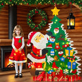 JUN-ELECTRON DIY Felt Christmas Tree Set 3.2Ft Green with Ornaments & Lights by Deal US