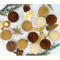 Obgora 15PCS Velvet Flocked Christmas Ornaments 3.15in Brown Light Coffee Beige by Deal US